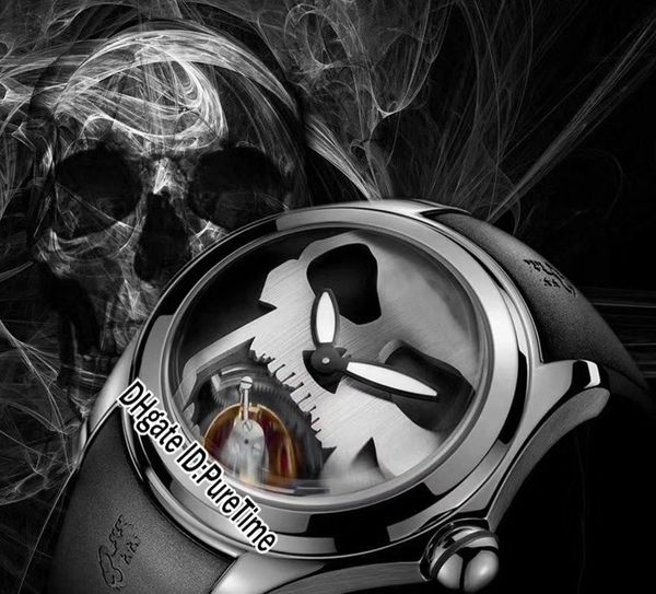 Neue 45mm Admiral's Cup Bubble Stahlgehäuse Schwarzes Zifferblatt Weißer Totenkopf Automatische Tourbillon Herrenuhr Gummiglasboden Sportuhren Günstige 51a1