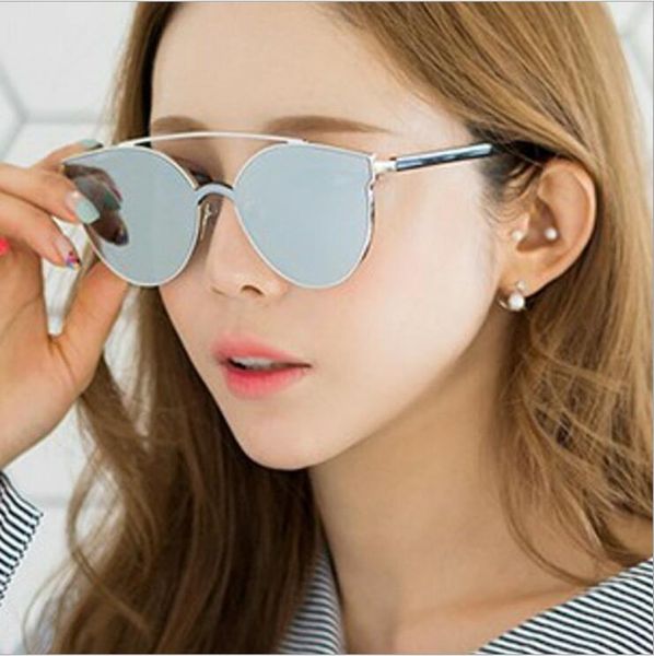 

1шт высокого качества классические cat eye солнцезащитные очки конструктора марка мужчины женщины uv 400 защита очки металлический каркас с, White;black