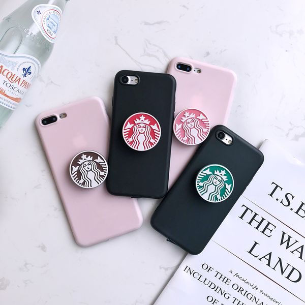 

YunRT 3D кофе Starbuck держатель кольцо розовый мягкий чехол для iphone 5 S 6 7 8 9 plus XS XR Max чехол