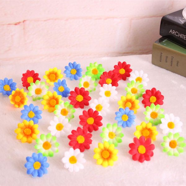 

small silk sunflower handmake artificial flower head wedding decoration diy wreath scrapbooking craft fake flower