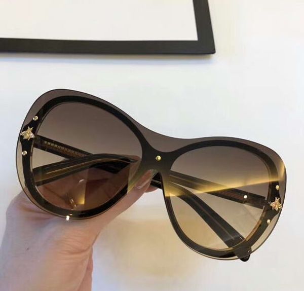 

women gold/brown shaded oval sunglasses glasses sonnenbrille luxury designer sunglasses for men glasses new with box, White;black