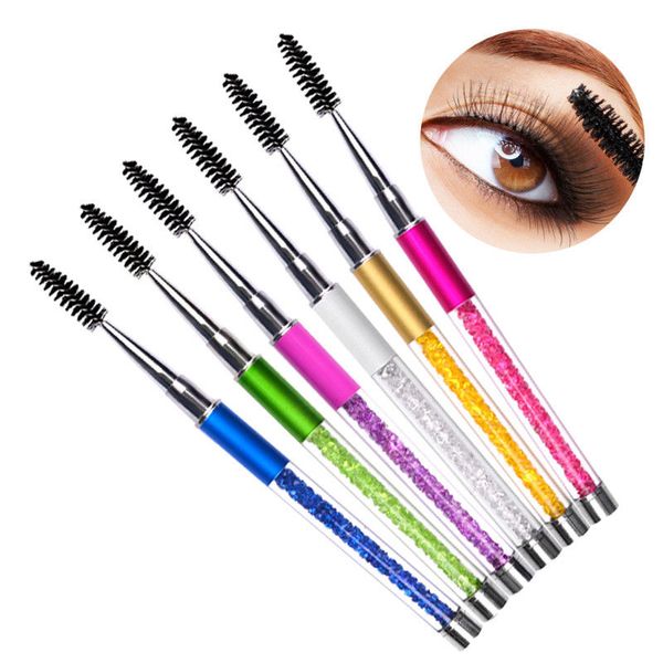 

makeup eye brush bendy eyelashes comb brushes transparent crystal diamond handle