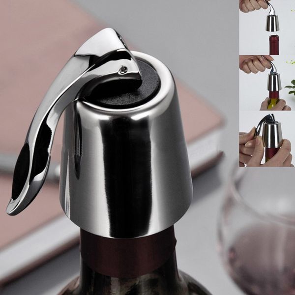 

stainless steel vacuum sealed red wine storage bottle ser sealer saver preserver champagne closures lids caps home bar tool