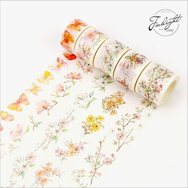 

fresh romantic floral flowers bird swatch decoration washi tape diy planner diary scrapbooking sticker label masking tape 2016