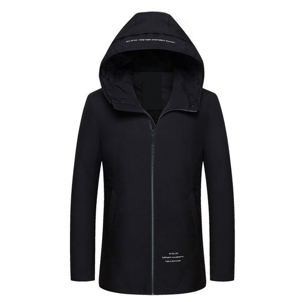 

brand 2018 autumn winter men's down jacket casual letter duck down coat hooded warm men's outwear parkas co069, Black