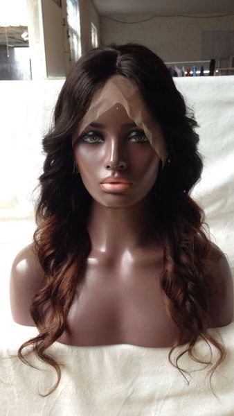 

кружева фронт человеческих волос парик волнистые свободные волны парик шнурка малайзийский девственные волосы предварительно сорвал волосяно, Black;brown