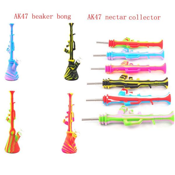 

форма пулемета ak47 стакан бонг водопроводные трубы портативный силиконовый бонг нерушимый силиконовый бонг курительная трубка