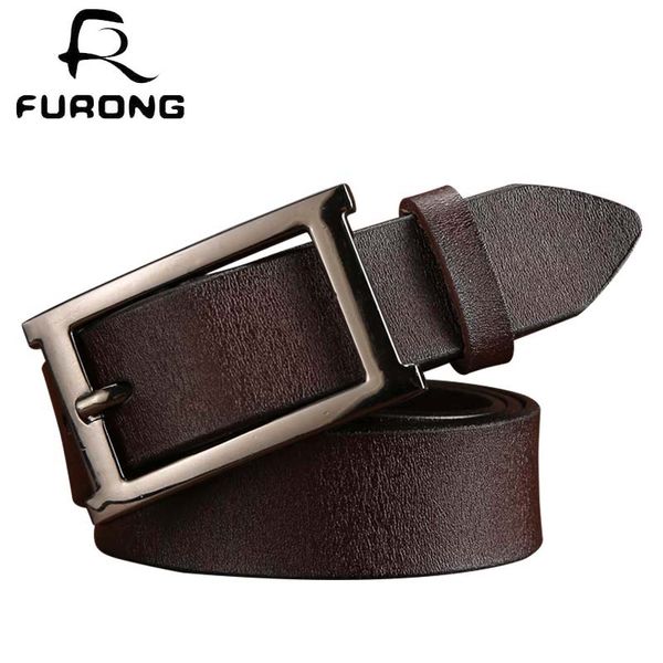 

brand design women's belt black vintage style genuine leather pin buckle belts female adjustable belt female designer, Black;brown