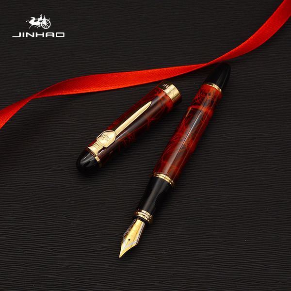 

luxury jinhao x450a metal fountain pen 0.5mm 18kgp ink pens for writing with pen pouch