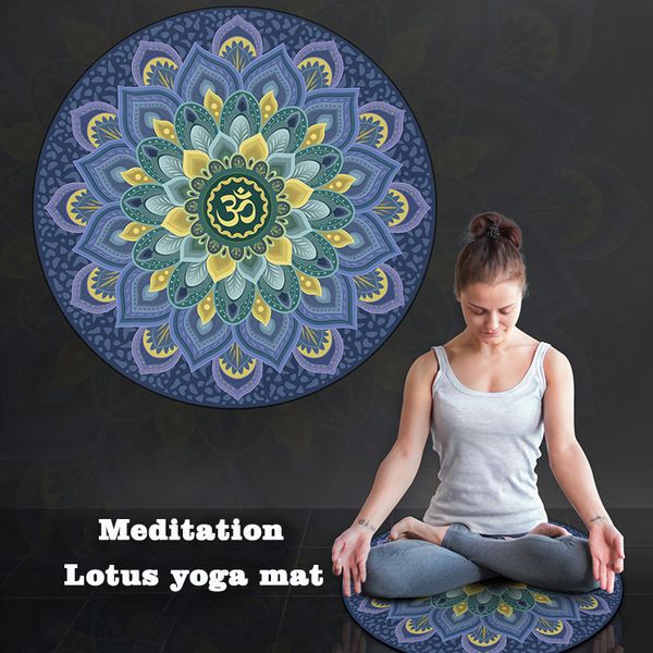 

yoga mat printed round sude 60*60cm*3mm natural rubber non slip eco-friendly meditation pilates fitness yoga pad cushion