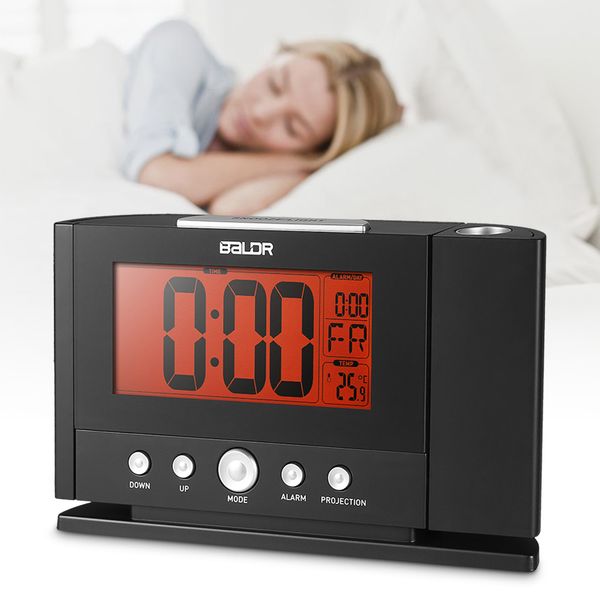 2019 Projection Alarm Clock Wall Ceiling Display Weekday Temperature Orange Backlight Clocks Modern Time Watch Electronic Table Clock From