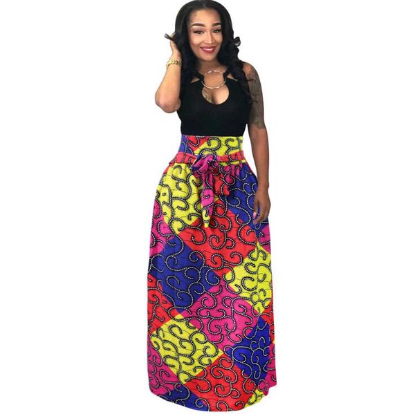 

African women boho da hiki dre long maxi pleated kirt printing bu t kirt ball gown maxi kirt big ize 4xl