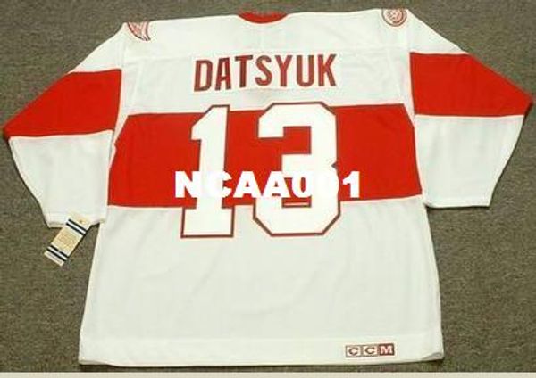 

мужчины #13 павел дацюк детройт red wings 1920-х годов ccm старинные ретро хоккей джерси или пользовательские любое имя или номер ретро джер, Black;red