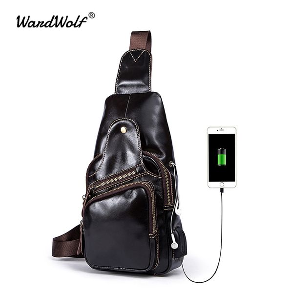 

wardwolf men pocket chest bags single strap messenger bag men's shoulder genuine leather sling bag black crossbody men's bags