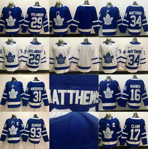 

93 Doug Gilmour 2018 Toronto Maple Leafs Frederik 31 Andersen Auston Matthews Mitchell Marner William Nylander Wendel Clark Hockey Jerseys