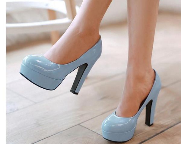 

send 31--47 big size single shoes female round head high heel, Black