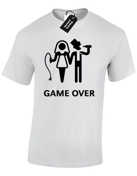 Game Over Mens T Shirt Funny Wedding Bride Groom Design Gift
