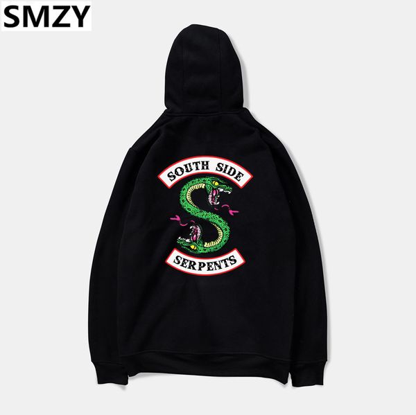 

smzy riverdale hooded sweatshirt men long casual riverdale south side serpents sweatshirts men funny american drama fans clothes, Black