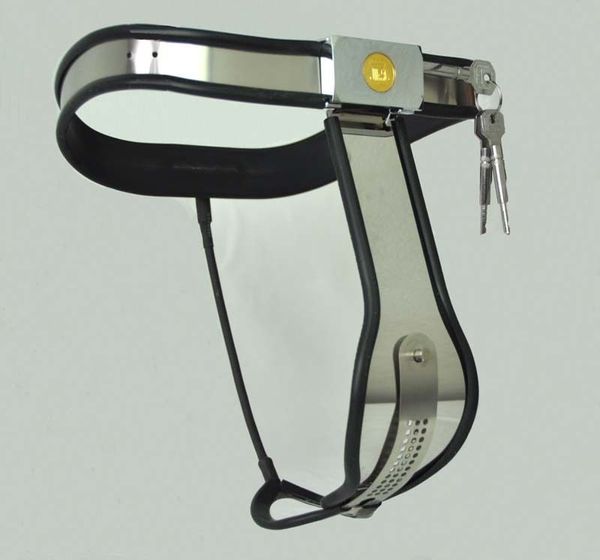 Dispositivi di castità Lucchetto per cintura di castità curva regolabile modello T femminile in acciaio inossidabile # E07