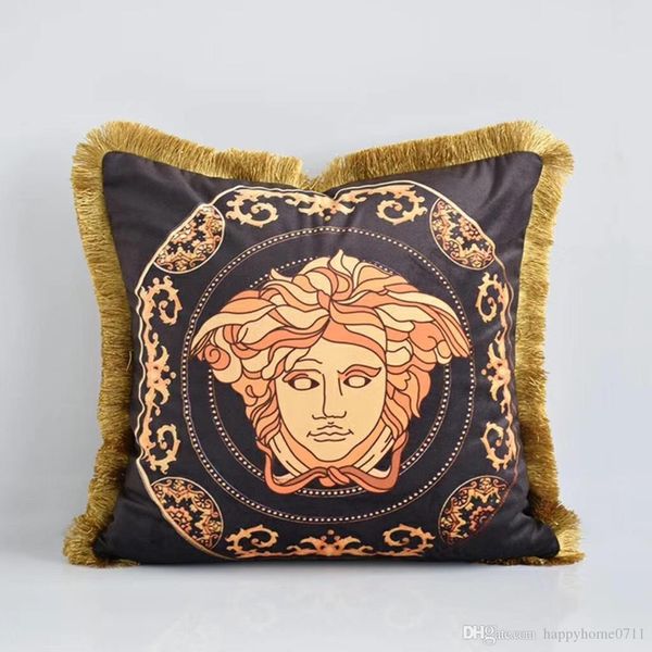 

Cla ic luxury uper oft velvet ta el double ided printing ignage h cu hion cover pillowca e 45 45cm home decoration gift