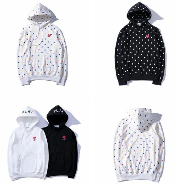 

2018 дизайнер роскошный бренд palys любовь вышивка с капюшоном цвет волны точка Толстовщиков и женщин пара кофты