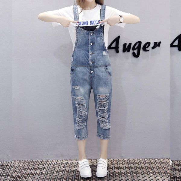 

europe style women hole denim jumpsuits 2018 autumn new fashion casual style solid female cowboy rompers gx1278 drop shipping, Black;white