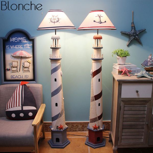 2019 Mediterranean Lighthouse Floor Lamp Retro Ocean Standing Living Room Bedroom Light Children Home Decor Fixtures From Alluring