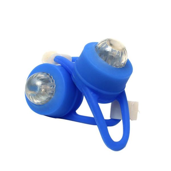 

2 pcs blue outdoor silicone bike light bicycle rear tail cycling led light jly08010