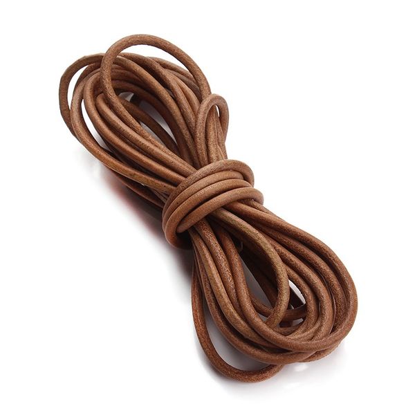 

xinyao 5m/lot 1 1.5 2 2.5 3 4 mm genuine cow leather cord bracelet necklace findings round leather rope string jewelry making, White;red