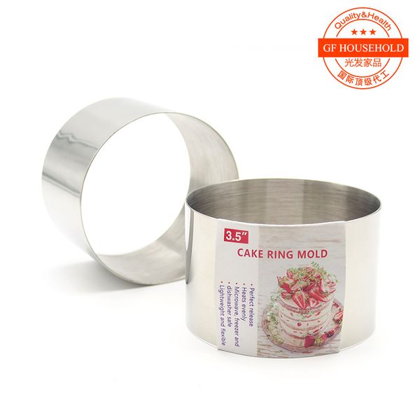 

united states 3.5 inch round mousse ring thickening stainless steel cake baking mold bread pudding diameter 9cm