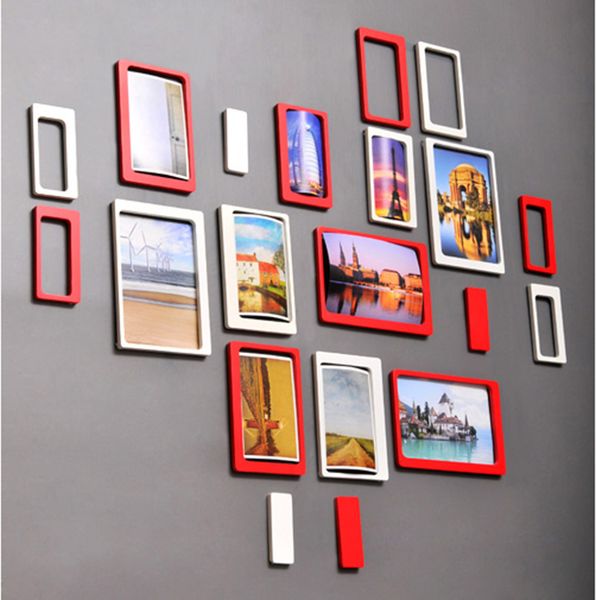 

1 set/lot 3d p frame & 3d oblong wall decor for home decorative