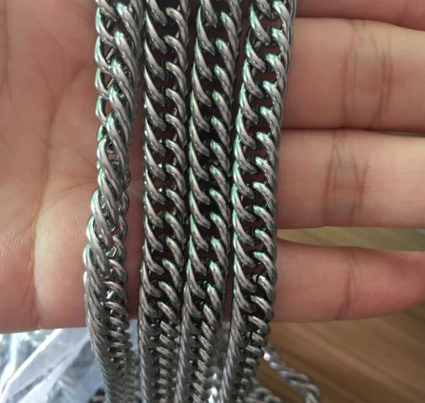 

3meter in bulk polished silver stainless steel huge 7mm/ 9mm double curb link chain jewelry findings marking diy necklace