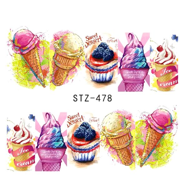 

1 sheets nails art stickers manicure summer coloful ice cream drink fruit stickers for nails design diy decor tattoo trstz478, Black