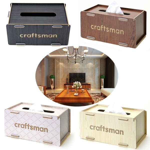 

wooden facial tissue box holder napkins container paper dispenser for table decor