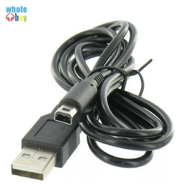 Envío libre de DHL 1.2M Negro para Nintendo 3DS DSi NDSI XL LL Carga de sincronización de datos Charing Cable USB Cargador de plomo 300pcs / lot