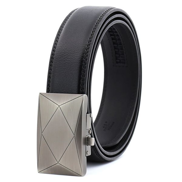 

kaweida 2018 silver crack metal automatic buckle belt waistband belt cowskin genuine leather belt fashion slimmins for men, Black;brown