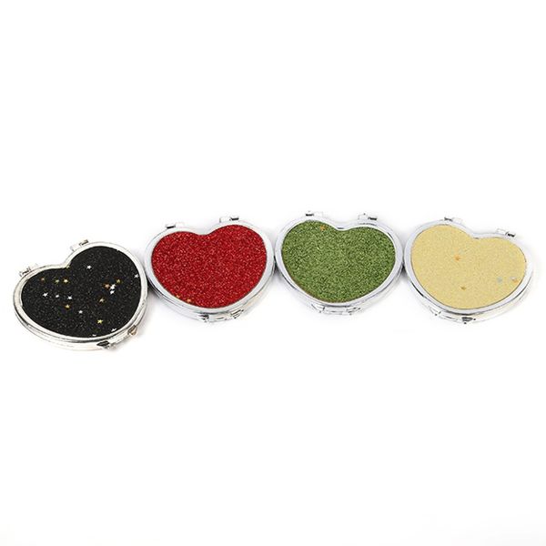 

mini pocket mirror portable heart shaped folding double-sided cosmetic