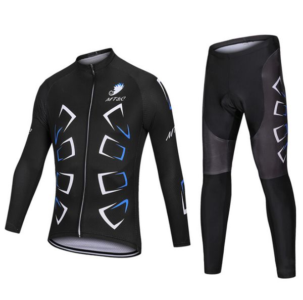 

cycling suits two-piece spring and autumn new men and women outdoor thin long-sleeved bicycle suits, Black;blue
