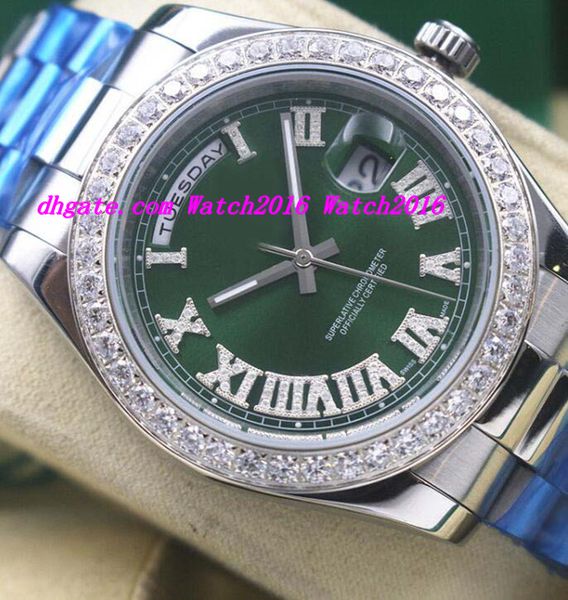 

new style luxury watches mens platinum ii 5 colors dial diamond roman numerals automatic fashion men's watch wristwatch, Slivery;brown