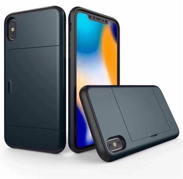 

shockproof hybrid case for iphone x xr max with card slot stand hard phone cases kickstand back cover for iphone10 iphonex shell