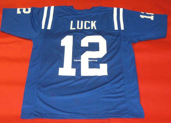 

retro #12 andrew luck custom mitchell & ness jersey bule mens stitching s-5xl,6xl football jerseys running, Black;blue