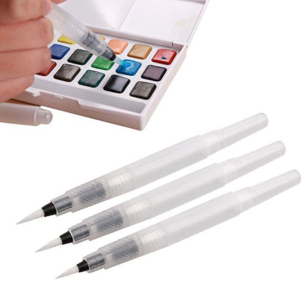 

different size refillable pens color pencils ink pen ink soft watercolor brush paint brush painting art supplies, Black;red