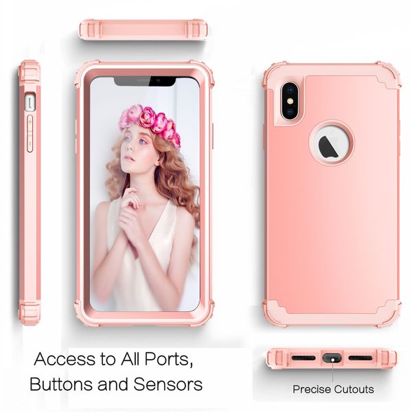 

2018 for iphone case hybrid pc+silicone shockproof phone case full protective cover for iphone xs max case