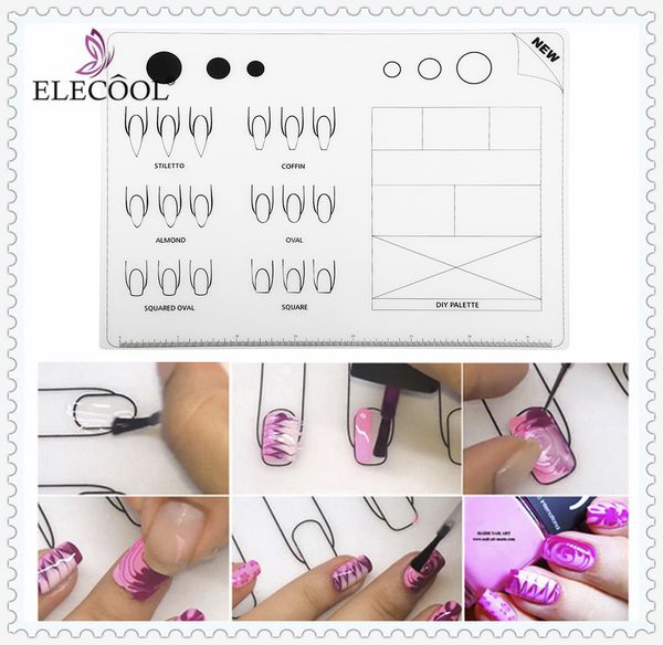 

elecool nail stamping plate nail art mold printing practice mat pad uv gel polish plaque stamping pour ongle naildesign, White