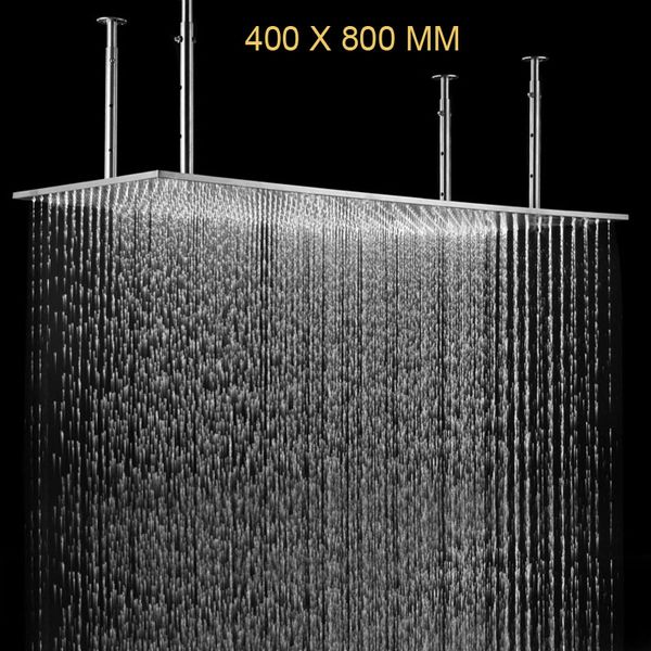 

качество отеля 400x800 мм большая ливневая ливень над головой душевая панель 304 потолочная поверхность из нержавеющей стали / душ для ванно