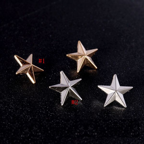 

vintage silver gold star brooch pin for women men suit shirt clothes backpack hat lapel pin small size retro borach breastpin badge, Gray