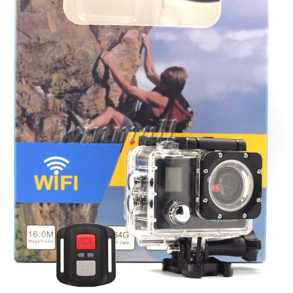 

4k action camera with dual screen h22r waterproof extreme sport camera remote control retail box full accessories