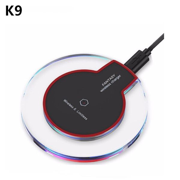 

Qi Wireless Charger K9 For Samsung S8 S7 S6 edge Note 5 8 iPhone X 8 Plus Portable Wireless Charging Phone Dock Station