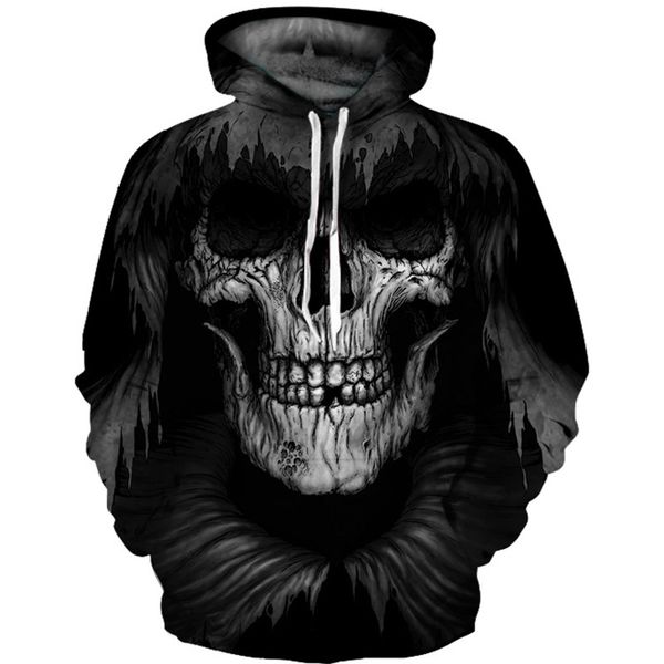 

3d print pullover men's hoodies sweatshirts 2018 autumn winter new brand long sleeve loose men hoodie gd933, Black
