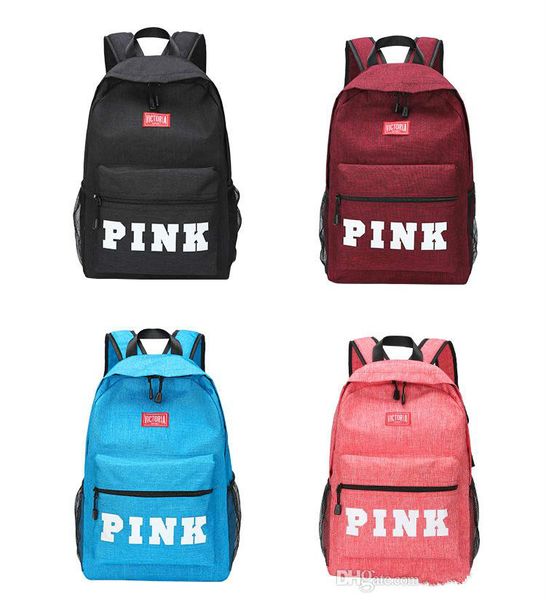 

VS Zipper Shoulder Versatile Sack 2018 Summer Holiday Beach Letter Bag Shopping Tote Love Pink Backpack Teenager Girls Students School Bags
